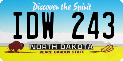 ND license plate IDW243