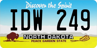 ND license plate IDW249