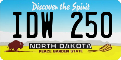 ND license plate IDW250