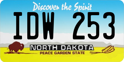 ND license plate IDW253