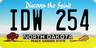 ND license plate IDW254