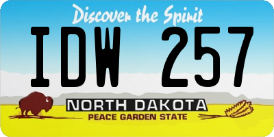 ND license plate IDW257