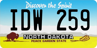 ND license plate IDW259
