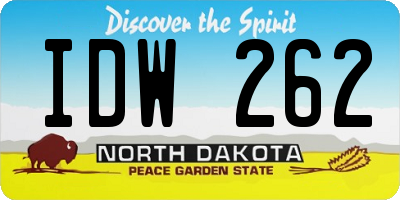 ND license plate IDW262