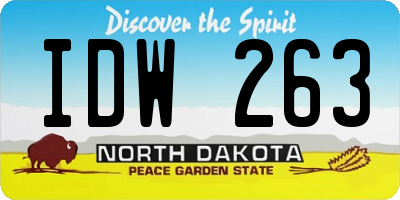 ND license plate IDW263