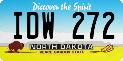 ND license plate IDW272