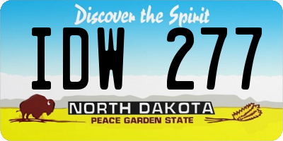 ND license plate IDW277
