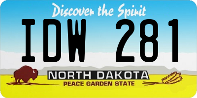 ND license plate IDW281