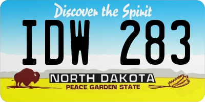 ND license plate IDW283