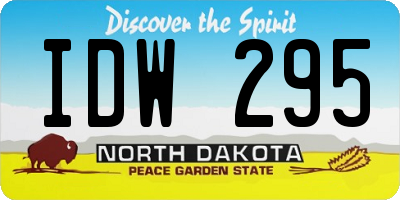 ND license plate IDW295