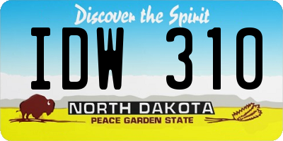 ND license plate IDW310