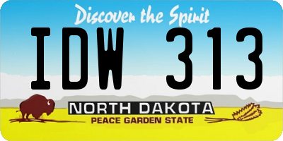 ND license plate IDW313