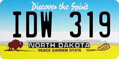 ND license plate IDW319