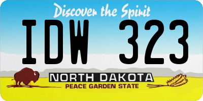 ND license plate IDW323