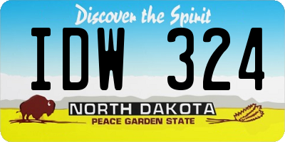 ND license plate IDW324