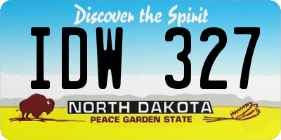 ND license plate IDW327