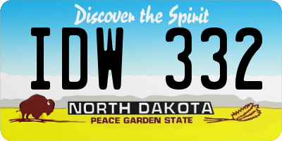 ND license plate IDW332