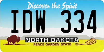 ND license plate IDW334