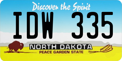 ND license plate IDW335