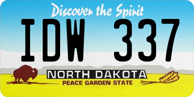 ND license plate IDW337