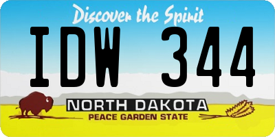 ND license plate IDW344