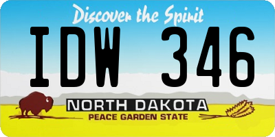 ND license plate IDW346