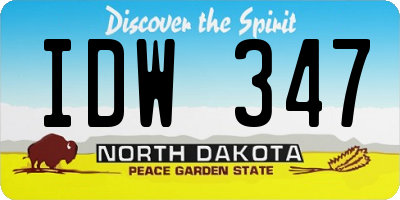 ND license plate IDW347
