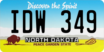 ND license plate IDW349