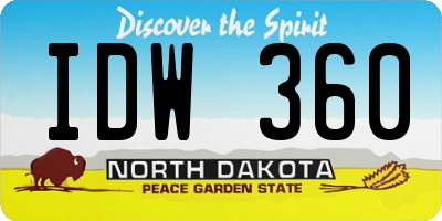 ND license plate IDW360
