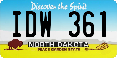 ND license plate IDW361