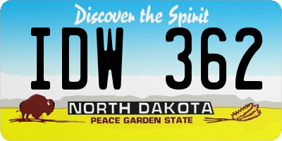 ND license plate IDW362