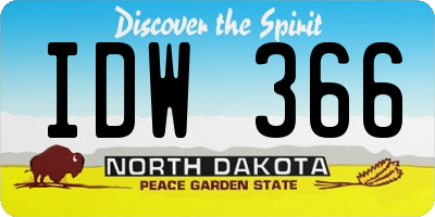 ND license plate IDW366