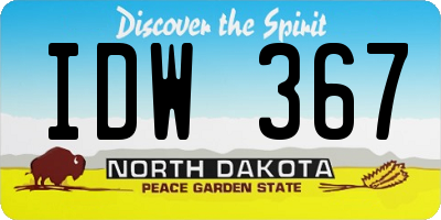 ND license plate IDW367