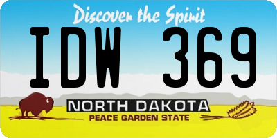 ND license plate IDW369