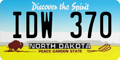 ND license plate IDW370