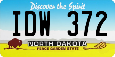 ND license plate IDW372