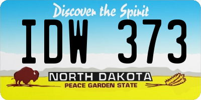 ND license plate IDW373