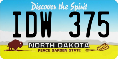 ND license plate IDW375