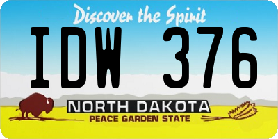 ND license plate IDW376
