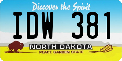 ND license plate IDW381