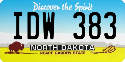 ND license plate IDW383