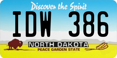 ND license plate IDW386