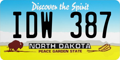 ND license plate IDW387