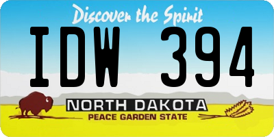 ND license plate IDW394