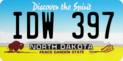 ND license plate IDW397