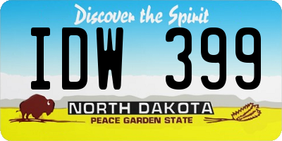 ND license plate IDW399