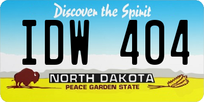 ND license plate IDW404