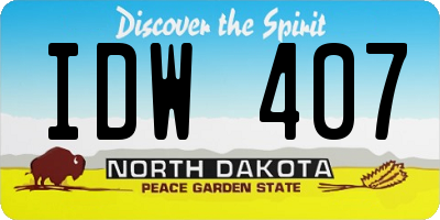 ND license plate IDW407