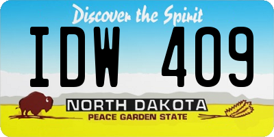 ND license plate IDW409
