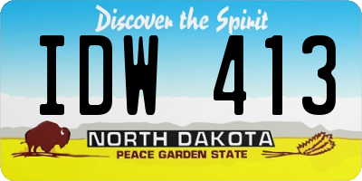 ND license plate IDW413